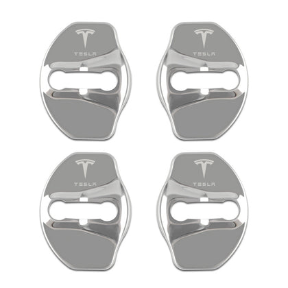 Color: Silver - Stainless Steel Door Lock Cover Car Door Lock