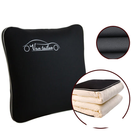 Color: Black A - Car pillow quilt dual-use thickened nap in winter