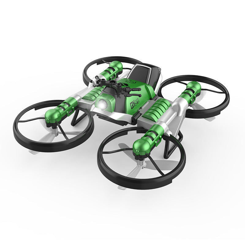 Color: green - WiFi FPV RC Drone Motorcycle 2 in 1 Foldable Helicopter Camera 0.3MP Altitude Hold RC Quadcopter Motorcycle Drone 2 in 1 Dron