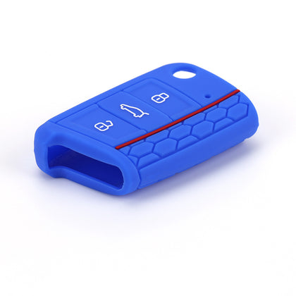 Color: Blue - Brand New Color Silicone Key Case Car Key Case