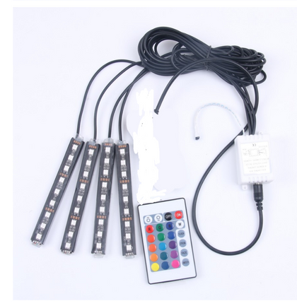 style: Remote control - Wireless Remote Car RGB Lights LED Strip Neon Lamp Decorative Atmosphere Lights
