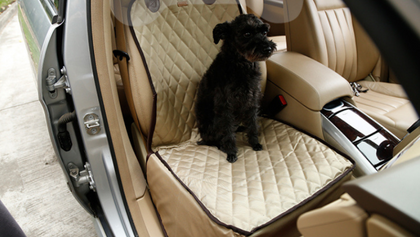 Color: Apricot, Style: NO toy - Pet Seat Thickening Pad Waterproof for Car
