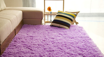 Color: Purple, Size: 80x160cm - Living room coffee table bedroom bedside non-slip plush carpet