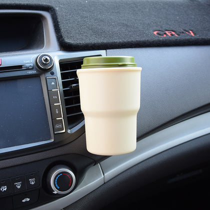 Color: Brown, style: With clip - Car Multi-function Storage, Portable Water Cup Holder, Trash Can Beverage Holder