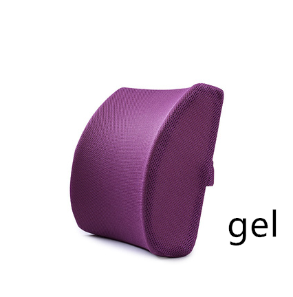 Color: Purple gel - Breathable ice mesh eye memory cotton waist by universal car waist pad car with waist cushion office seat protector waist