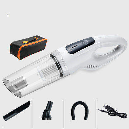 Color: White with switch - Wireless charging car vacuum cleaner