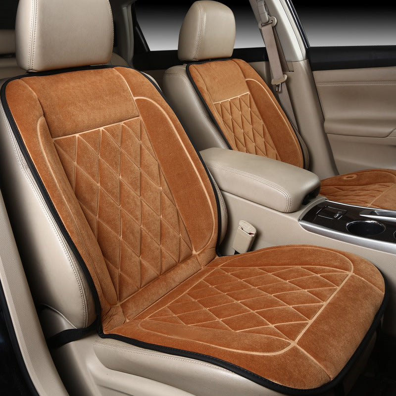 Color: Brown, Size: Heating - Winter car heating cushion