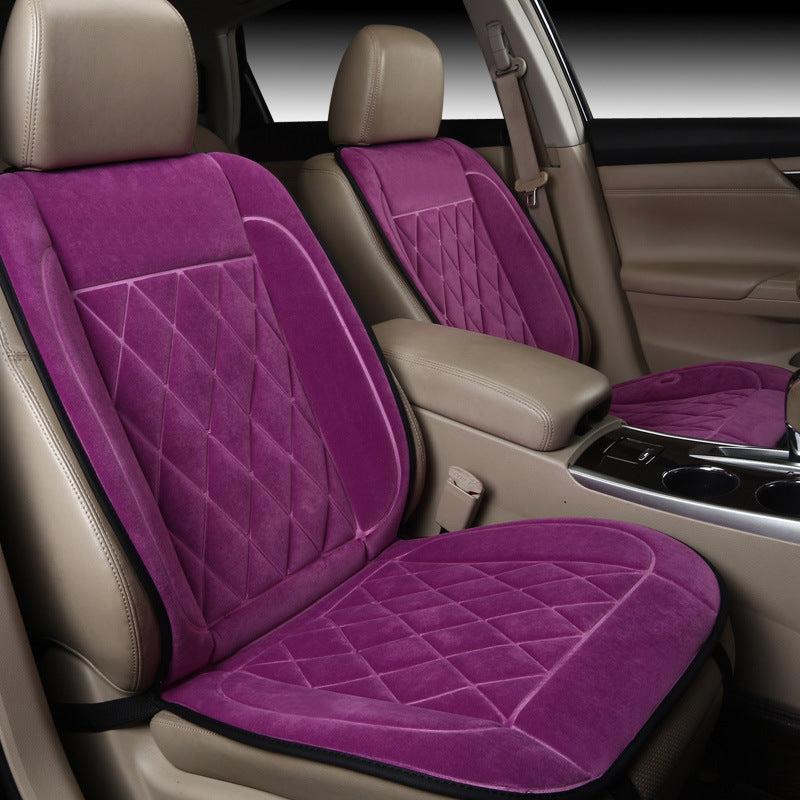 Color: Purple, Size: Heat massage - Winter car heating cushion