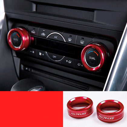Color: AC, Size: Red - modified air conditioning knob decorative ring