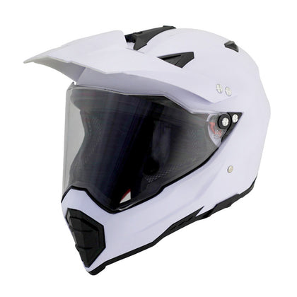 Handsome full-cover motorcycle off-road helmet - Color: White transparent, Size: M