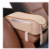 Color: Beige - Car armrest box pad central hand box increase pad universal memory cotton multi-function car modified armrest pad