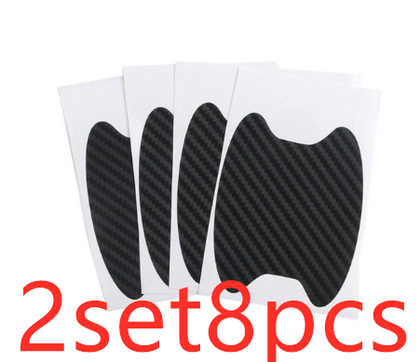 Color: Black 2set - 4pcs / set of door stickers carbon fiber scratch-resistant car handle stickers