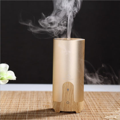 Color: Golden, Product specification: USB data line - Car aromatherapy essential oil humidifier diffuser atomizer