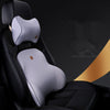 Color: Grey - Car Memory Foam Headrest Lumbar Cushion Set