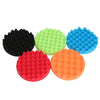 Size: 3 inch Q12, Quantity: 5pcs 1set - Direct car polishing plate flat wave waxing sponge ball self-adhesive sponge disk wool polishing wheel