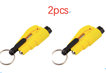 Color: Yellow 2pcs - 3 in 1 Emergency Mini Hammer Safety Auto Car Window Glass Switch Seat Belt Cutter Car Safety Hammer Rescue Escape Tool