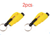 Color: Yellow 2pcs - 3 in 1 Emergency Mini Hammer Safety Auto Car Window Glass Switch Seat Belt Cutter Car Safety Hammer Rescue Escape Tool