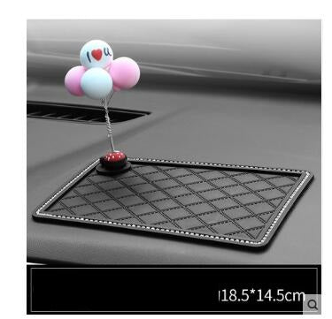 Color: FlowerM - Car mobile phone bracket car anti-skid pad car car navigation device anti-mite pad instrument panel multi-function storage pad