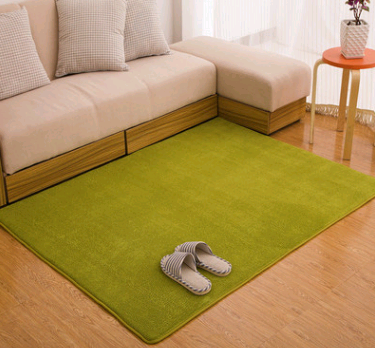Memory cotton coral velvet carpet Living room bedroom door mats Bathroom kitchen non-slip absorbent carpets - Color: Grass green, Size: 60x160cm