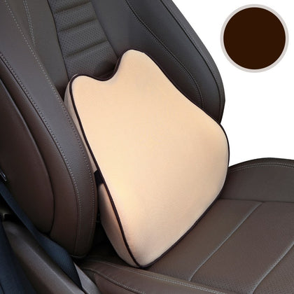 Color: Beige lumbar pillow - Car headrest neck pillow cervical spine pillow seat pillow