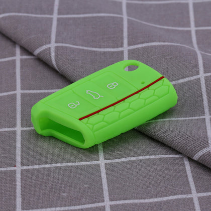 Color: Green - Brand New Color Silicone Key Case Car Key Case