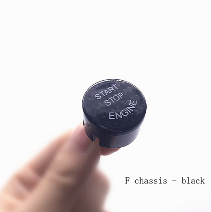 Color: Black F - one button to start decorative stickers carbon fiber