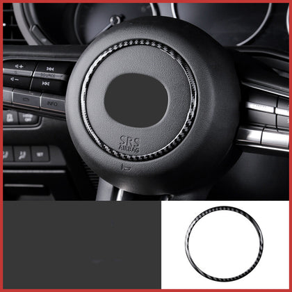 Color: Steering wheel decoration - Mazda 3 Angkesaila modified interior carbon fiber decoration