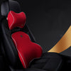 Color: Red - Car Memory Foam Headrest Lumbar Cushion Set