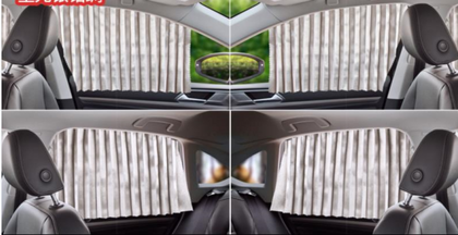 Color: Silver, Style: Vehicle thickening - Car curtain
