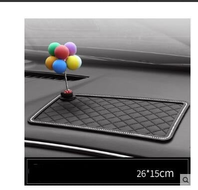 Color: Flower L - Car mobile phone bracket car anti-skid pad car car navigation device anti-mite pad instrument panel multi-function storage pad