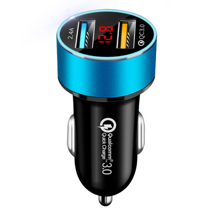 Color: Blue - LED digital display car charger