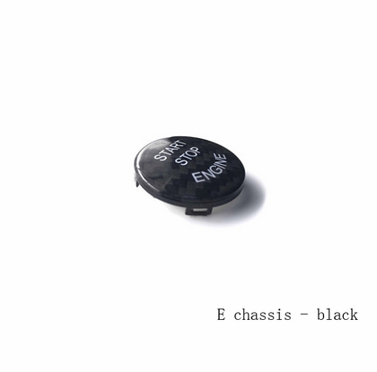 Color: Black E - one button to start decorative stickers carbon fiber