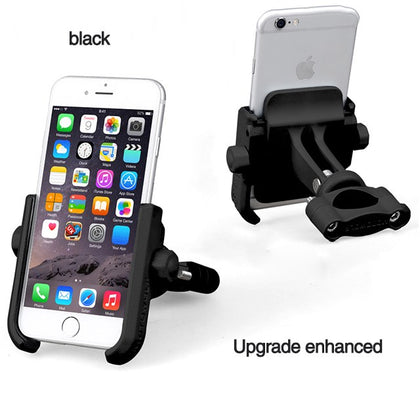 Color: Black B - DEROACE Bicycle Phone Holder Universal Support Telephone Handlebar Mount Bracket Electric Vehicle Aluminum alloy Phones Holders