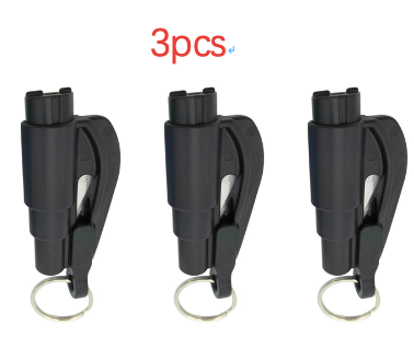 Color: Black 3pcs - 3 in 1 Emergency Mini Hammer Safety Auto Car Window Glass Switch Seat Belt Cutter Car Safety Hammer Rescue Escape Tool