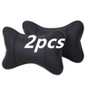 Color: Black, quantity: 2pcs - 1pc SUV Car Seat Headrest Head Neck Rest Foam Padded Support Bone Pillow