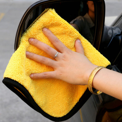 Color: Yellow, Size: 40X40cm, specification: 400GSM - Microfiber Car Wash Towel Absorbent Car Supplies Cleaning Cloth