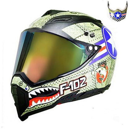 Handsome full-cover motorcycle off-road helmet - Color: Tigers Color, Size: M