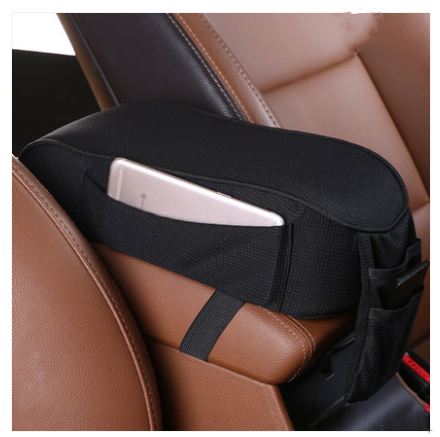 Color: Black - Car armrest box pad central hand box increase pad universal memory cotton multi-function car modified armrest pad