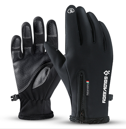 Color: Black 2pcs, Size: XL - Motorcycle Gloves Moto Gloves Winter Thermal Fleece Lined Winter Water Resistant Touch Screen Non-slip Motorbike Riding Gloves