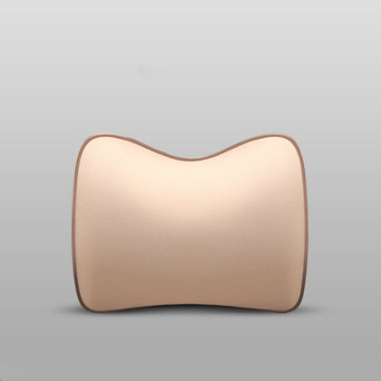 Color: Beige, Style: Headrest - Memory foam car headrest lumbar support
