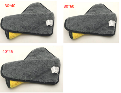 Size: 3pc Yellow grey - Two-color Couble-sided Car Dual-use Cleaning Car Wash Towel