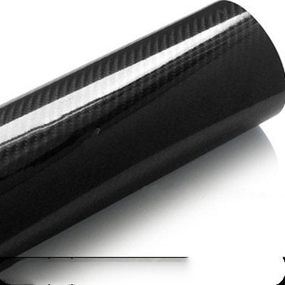 Color: Black, Size: 152X30CM - Glossy 3D carbon fiber veneer