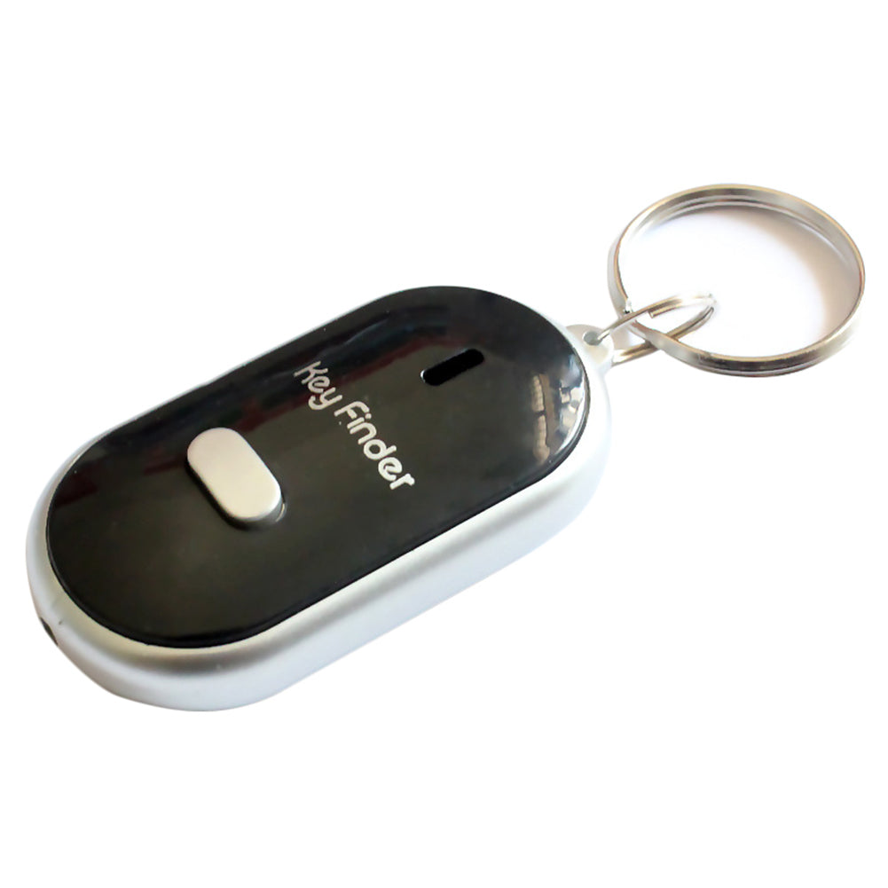 Color: Black - New LED whistle control induction key ring Elderly key finder Multi-function key anti-lost device