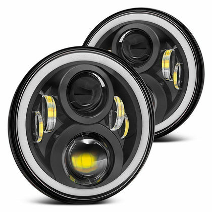 style: White yellow light A pair - LED Far And Near Light With Angel Eyes Headlights