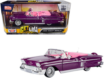 1958 Chevrolet Impala Convertible Lowrider Purple Metallic with Pink Interior 