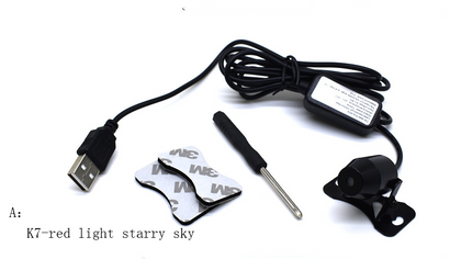 Style: A - Car interior modification car ceiling lamp armrest box starry meteor lamp starry projection spotlight