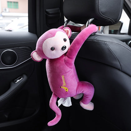 Pipi monkey hanging tissue box - Model: Bean Paste Color
