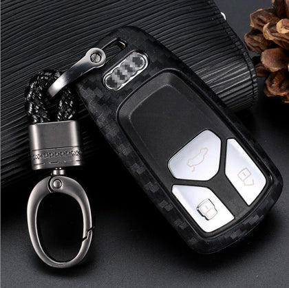 Carbon fiber silicone car key case