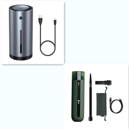 Color: Green, quantity: SetA - Wireless Charging Of Car Vacuum Cleaner