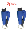 Color: Blue 2pcs - 3 in 1 Emergency Mini Hammer Safety Auto Car Window Glass Switch Seat Belt Cutter Car Safety Hammer Rescue Escape Tool